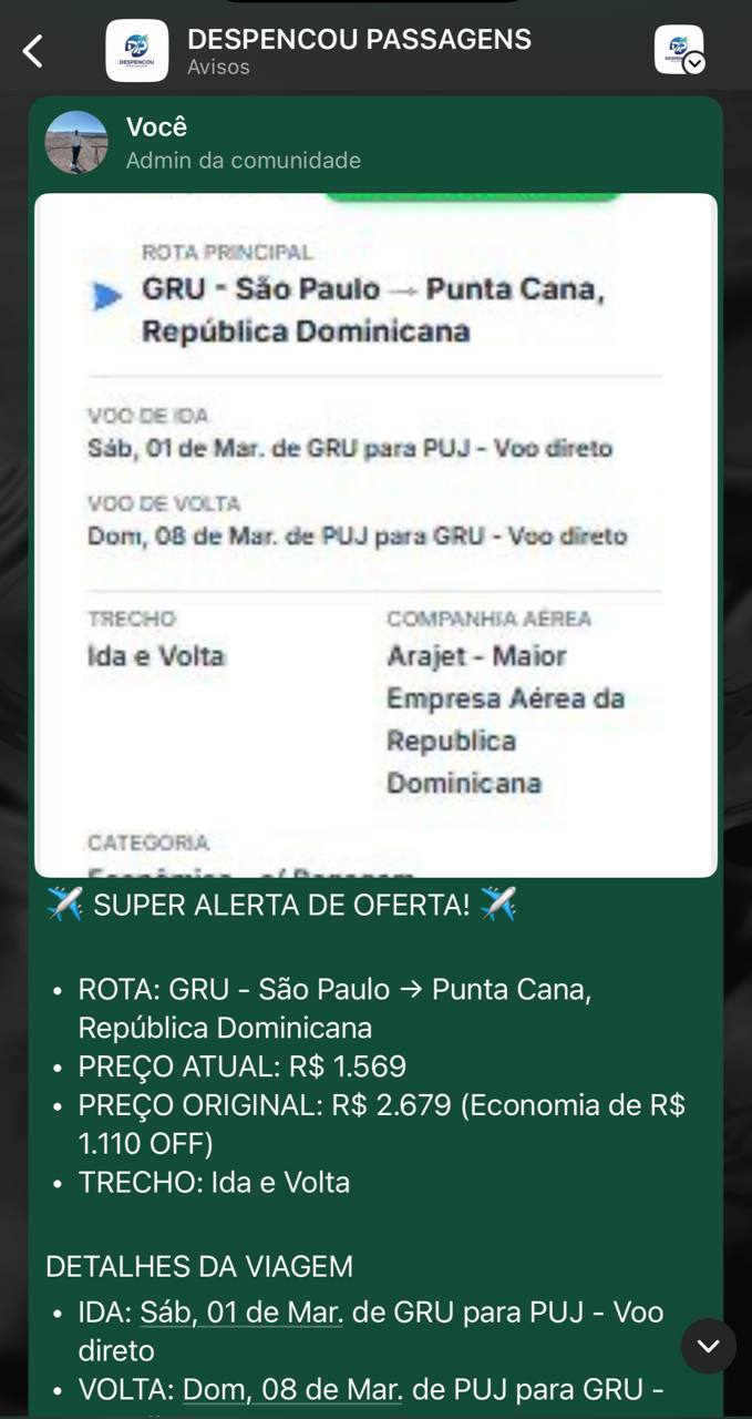 Alerta de oferta São Paulo para Punta Cana com economia de R$1110
